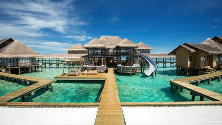 over water villa with slide-gili lankanfushi maldives