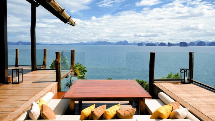 balcony ocean view-six senses yoa noi thailand