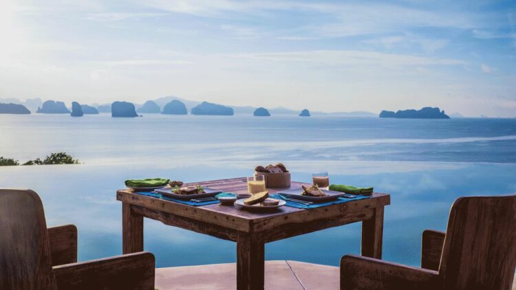 lunch view ocean-six senses yoa noi thailand