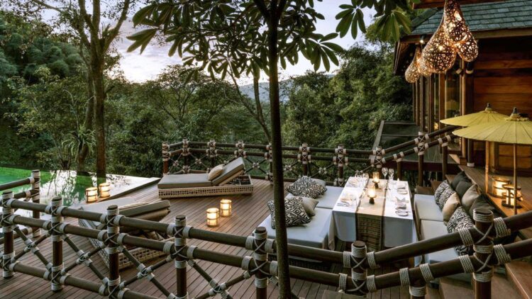terrace-four seasons tented camp golden triangle thailand