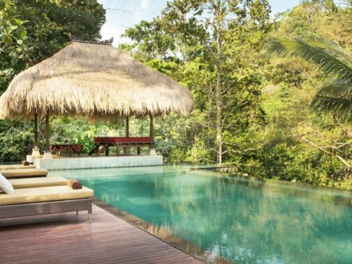 infinity pool jungle-The Hanging Gardens of Bali