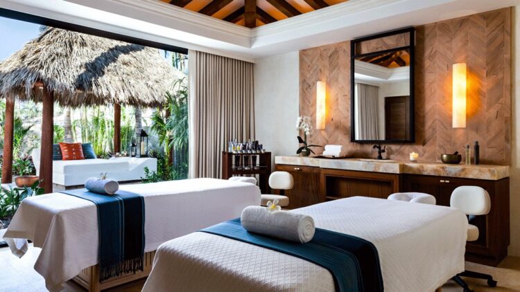 hotels in heaven one and only palmilla spa luxury treatments spa mirror massage towel sink chairs outside inside lights comfortable