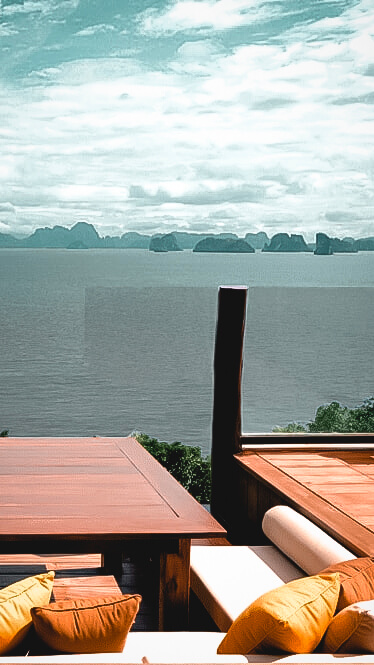balcony ocean view-six senses yoa noi thailand