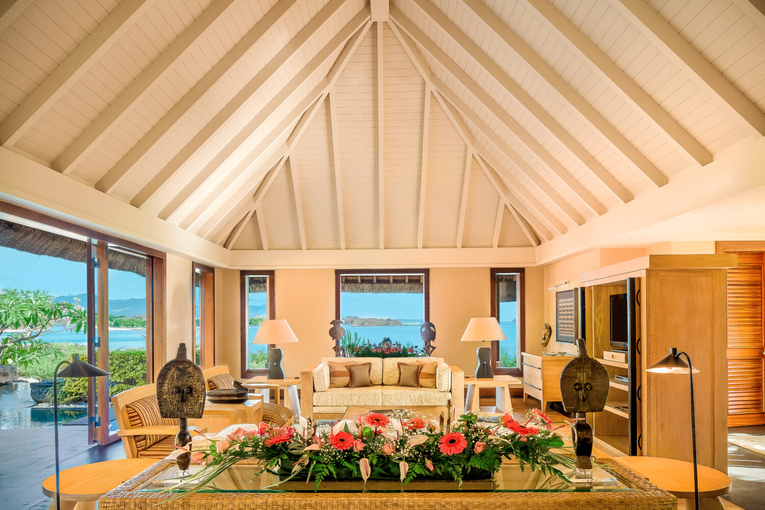 royal villa living room view-the oberoi beach resort mauritius