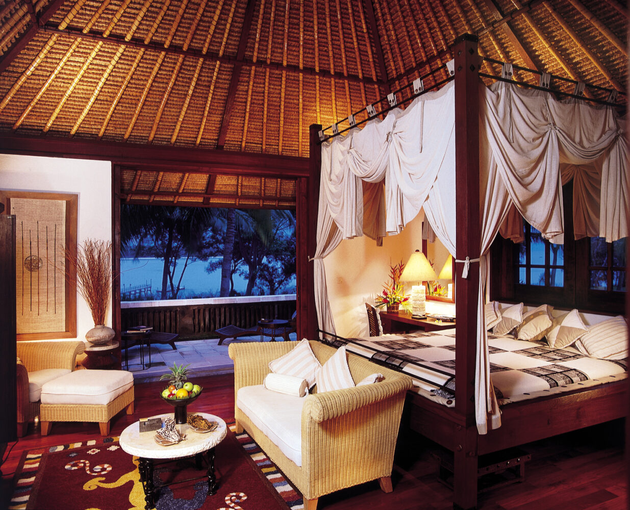 bedroom with a view-the oberoi beach resort lombok