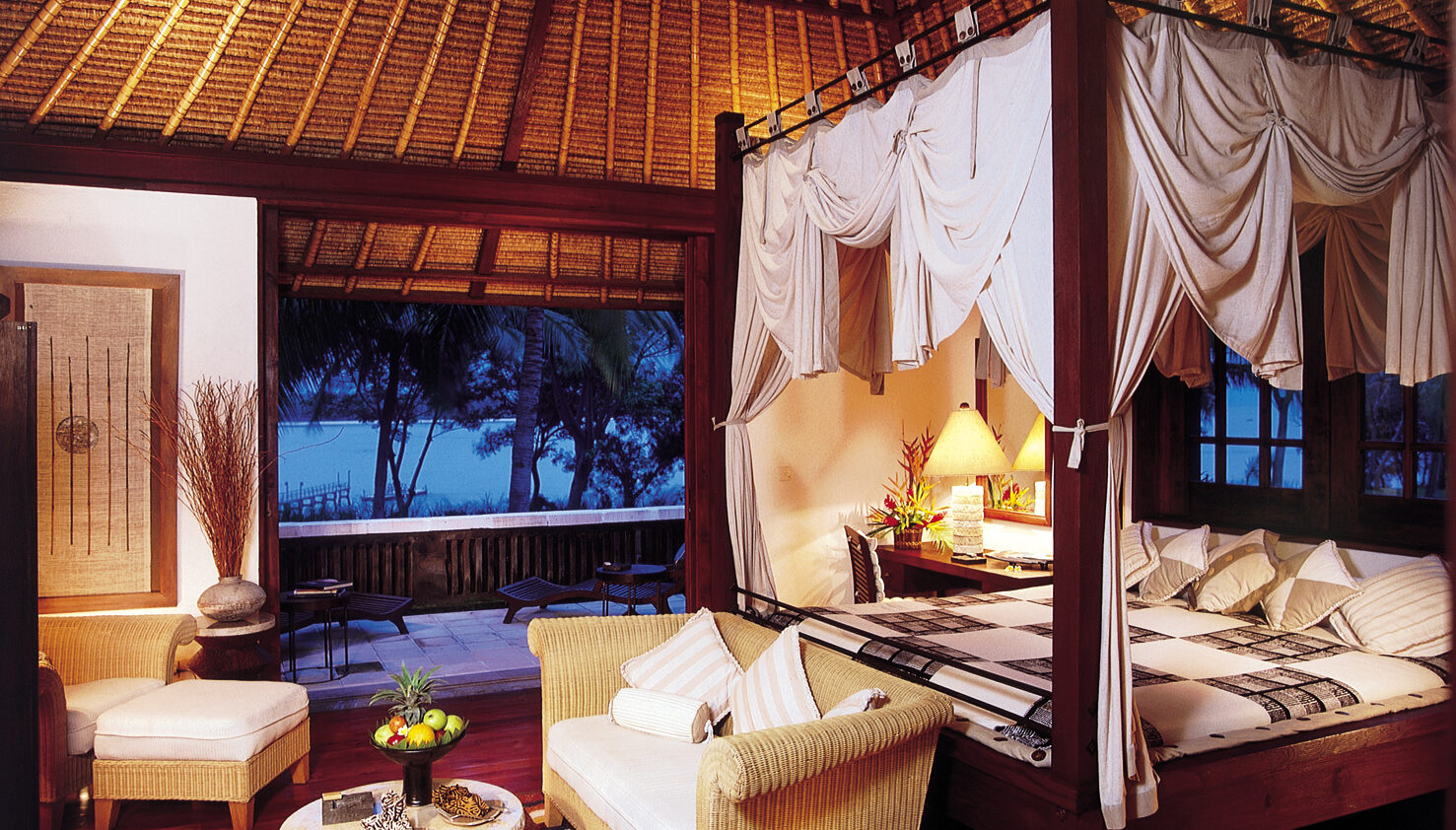 bedroom with a view-the oberoi beach resort lombok